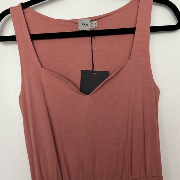ASOS | Dusty Rose Midi Dress Sz US 2 - Picture 3 of 4